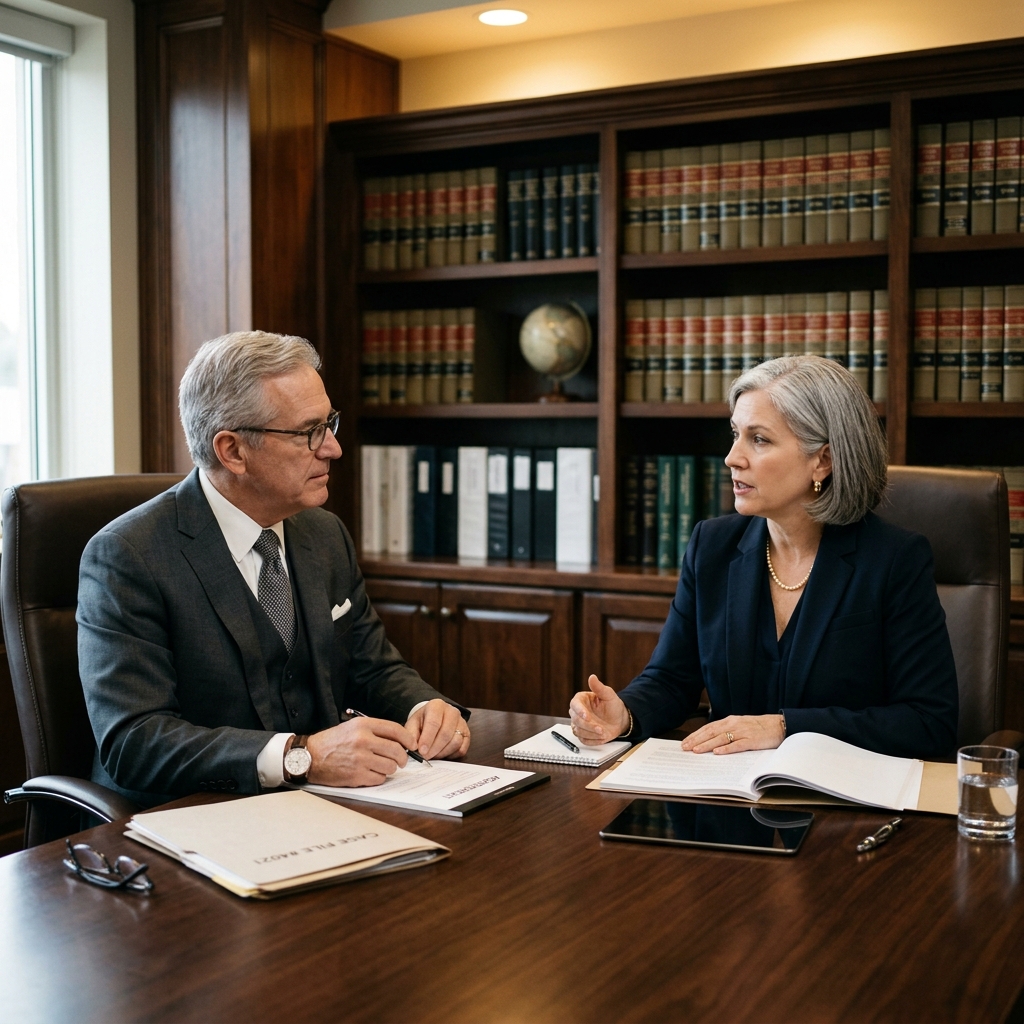 Legal team in consultation